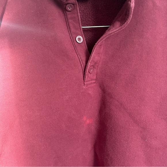 TNA Cozy Fleece Boyfriend Quarter Button Up Polo Crewneck Sweatshirt - Picture 3 of 5